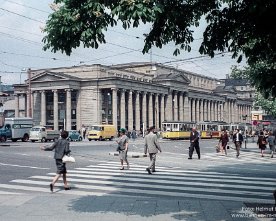 18229_stuttgart Stuttgart, Königstraße/Planie mit Königsbau und SSB GT4+GT4+B2 (Linie 5)