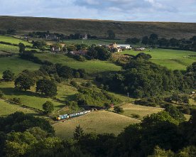 _HE16204 Diesel Gala auf der North Yorkshire Moors Railway: 37 264 mit 2G14 16:07 Pickering - Grosmont kurz vorm Endbahnhof